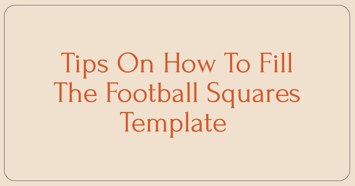 Football Squares Template