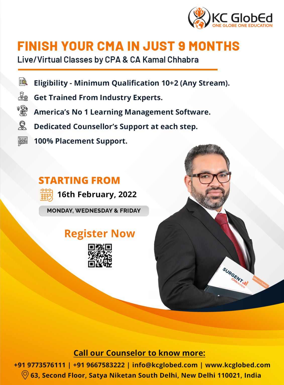 the US CMA course is offered bY KC GLOBED